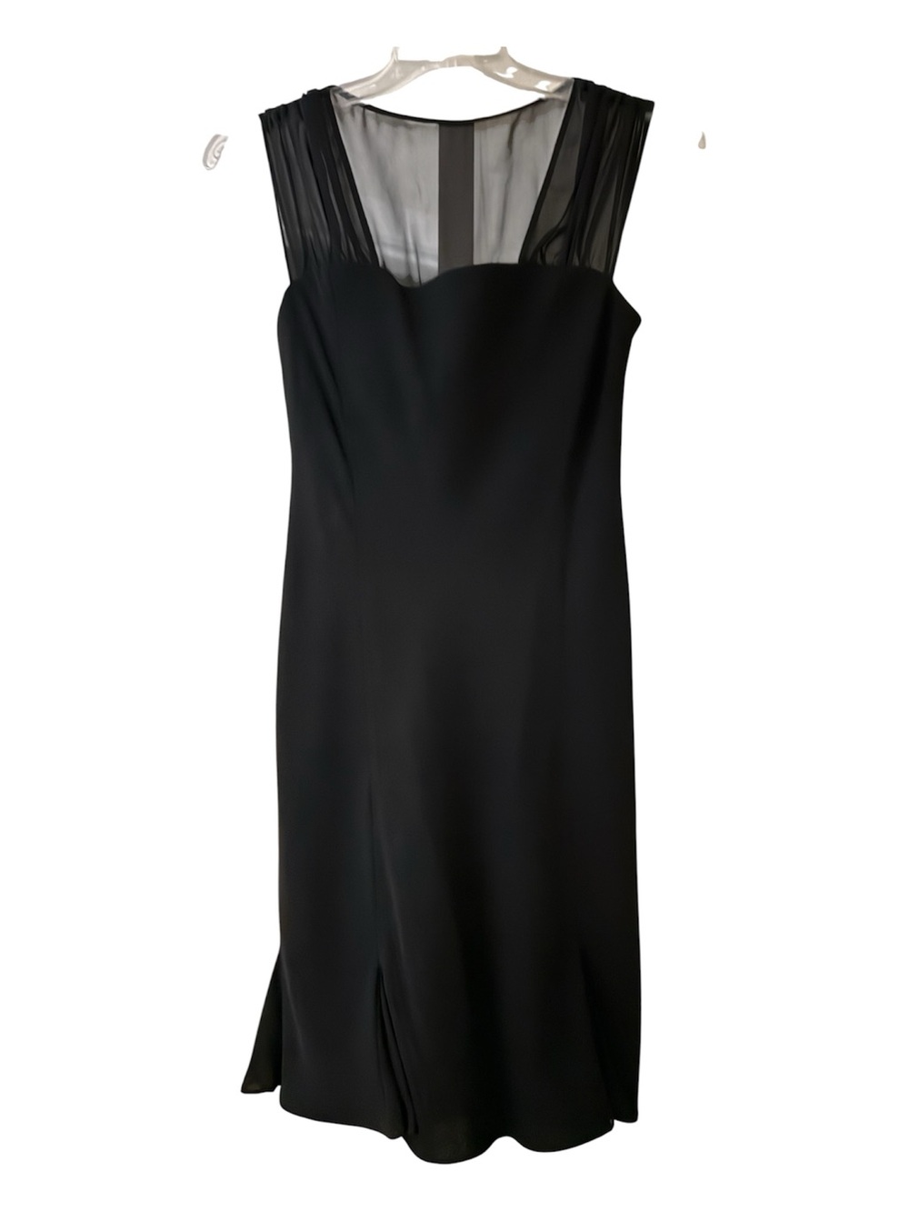 Evan Picone Black Midi Dress with Sheer Panel